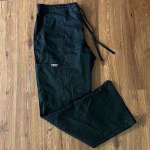 Cherokee - Black, draw string, high waisted scrub pants - L